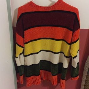 Soft striped fall themed seater